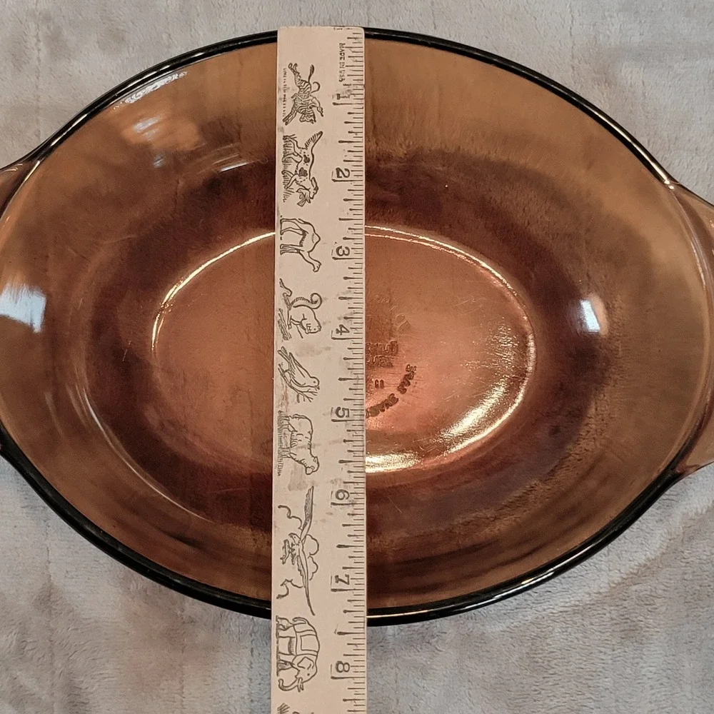 Anchor Hocking‎ Fire King Oval Casserole Dish Amber Glass w Lid 433 1.5 Vintage